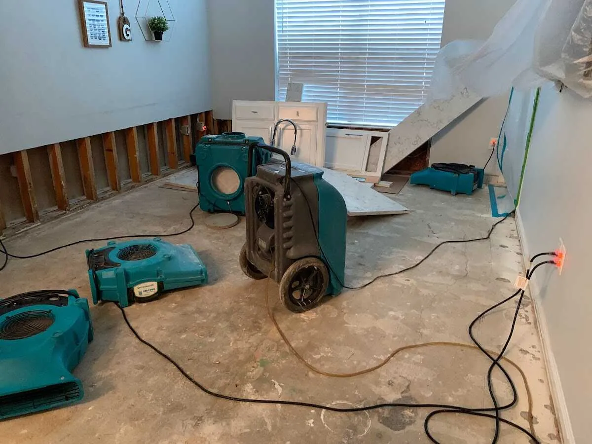 Dehumidifier in flood-cut room for Water Extraction & Removal in Eunice